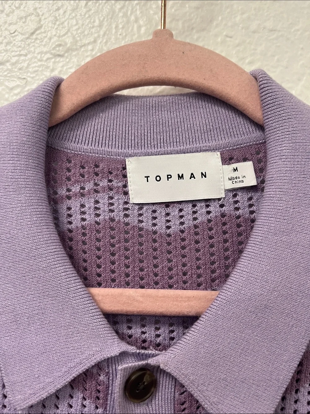 Topman Lilac Wave Knit Button-Up Cardigan ##1221
